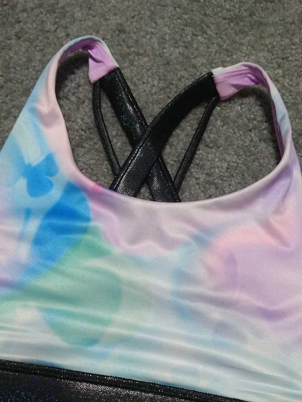 Justice Butterfly Cloud Dye Sports Bra - Brand New